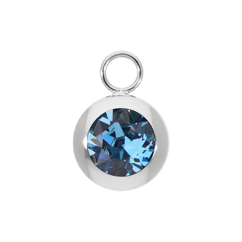 Tondo Charm 0.51" - Silver Denim Blue