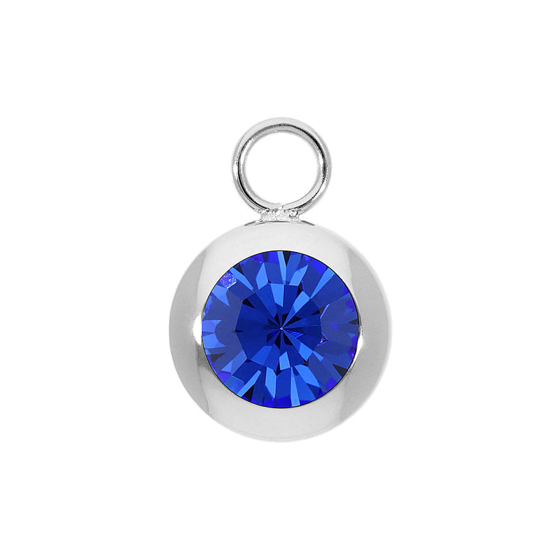 Tondo Charm 0.51" - Silver sapphire