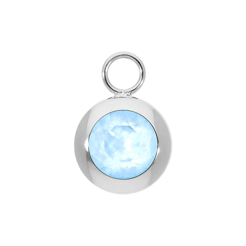 Tondo Charm 0.51" - Silver crystal sky ignite