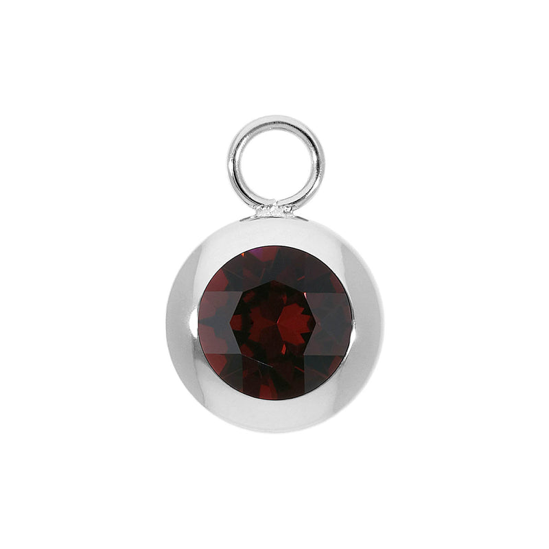 Tondo Charm 0.51" - Silver Burgundy