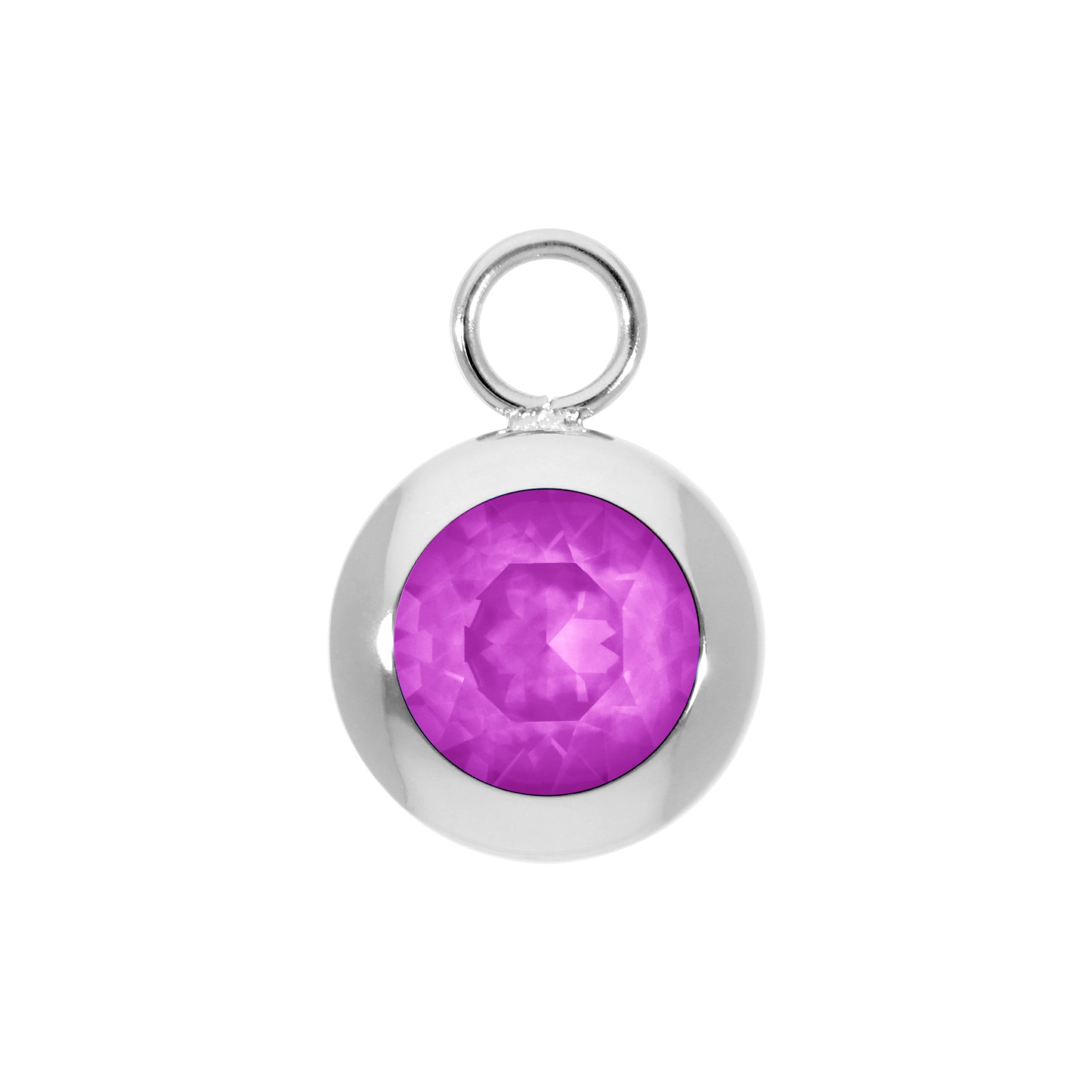 Tondo Charm 0.51" - Silver Crystal Electric Violet Ignite