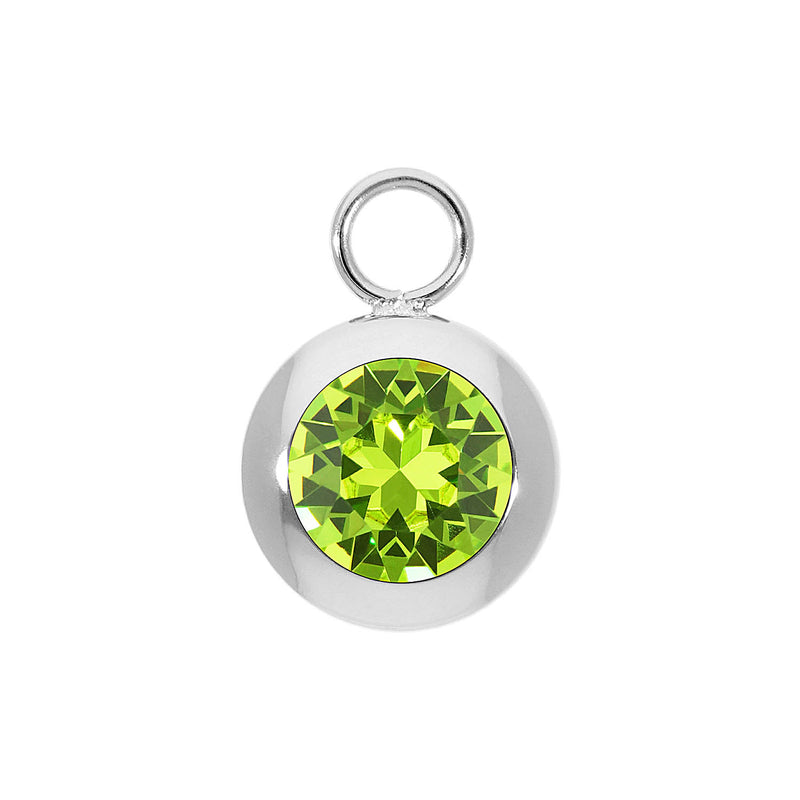 Tondo Charm 0.51" - Silver Citrus Green