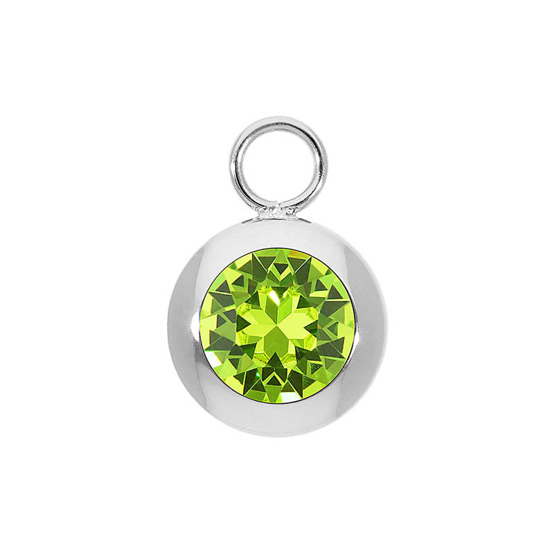 Tondo Charm 0.51" - Silver Citrus Green