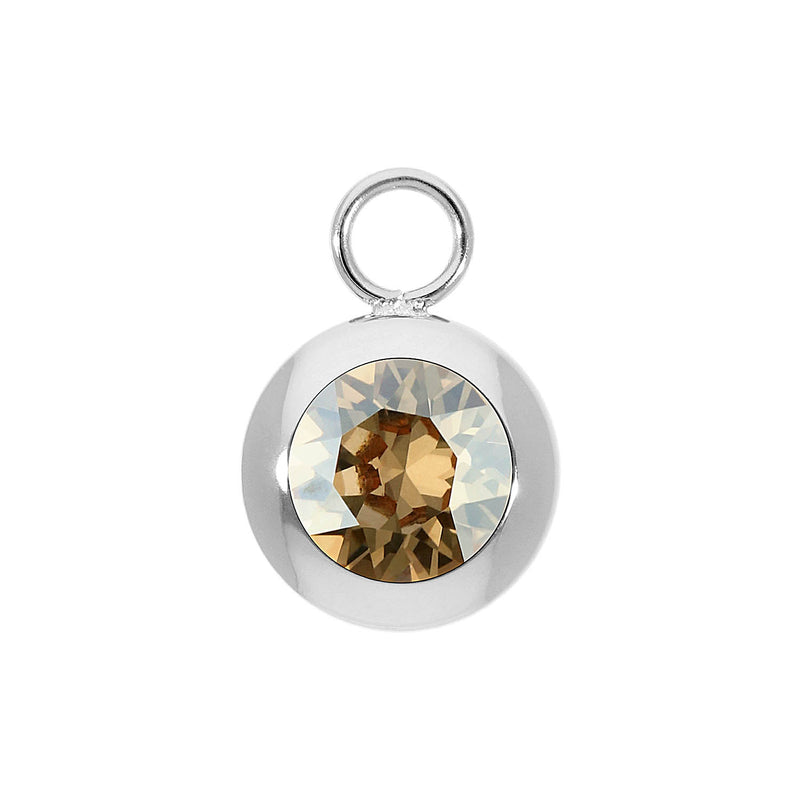 Tondo Charm 0.51" - Silver golden shadow