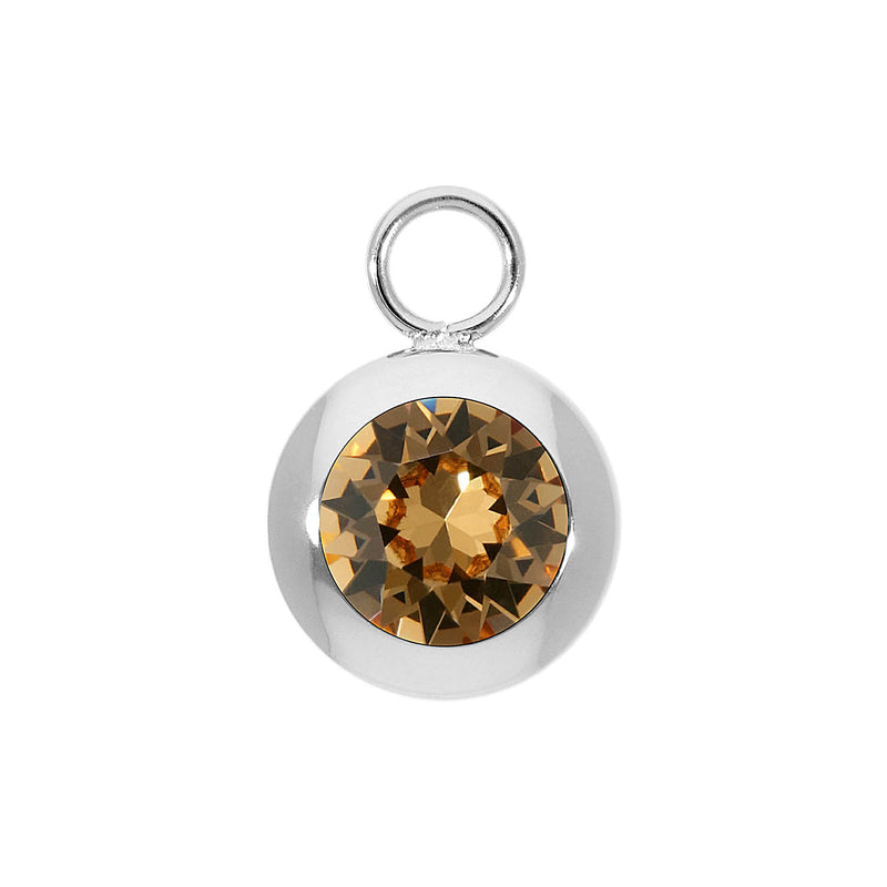 Tondo Charm 0.51" - Silver light colorado topaz