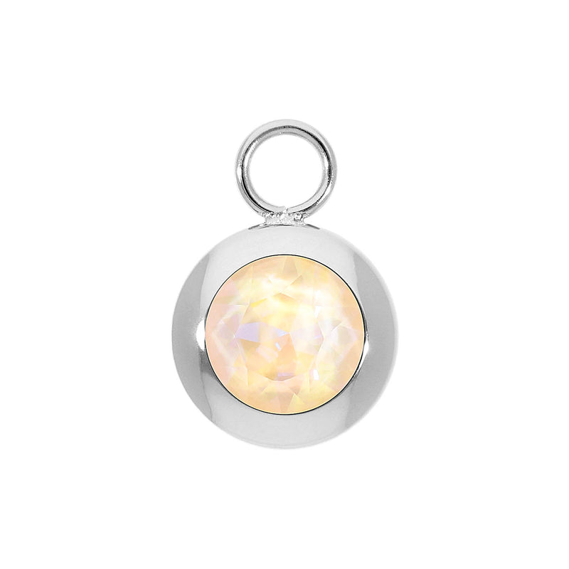 Tondo Charm 0.51" - Silver ivory cream delite