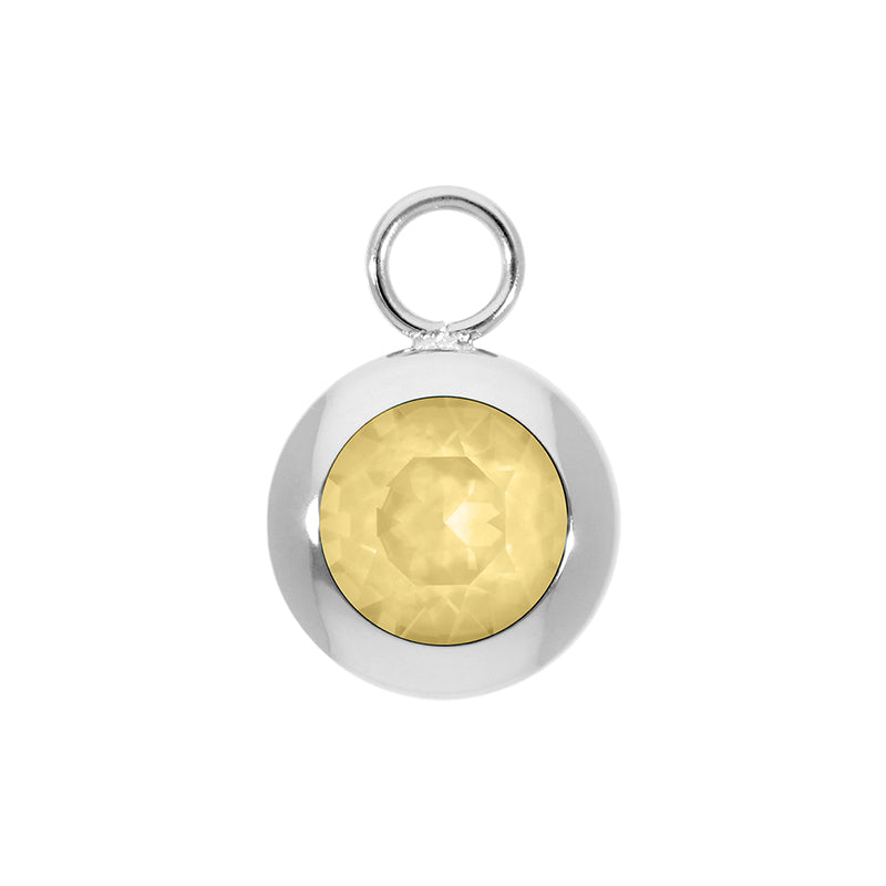 Tondo Charm 0.51" - Silver Recreated Dark Jonquil