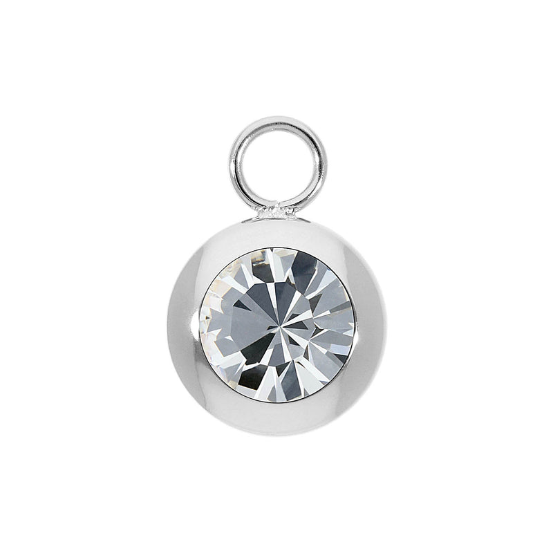 Tondo Charm 0.51" - Silver crystal