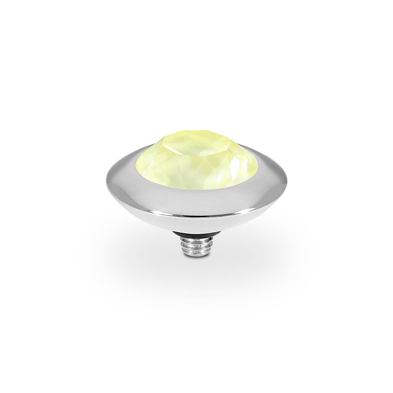 Tondo Top 0.51" - Silver crystal soft yellow ignite