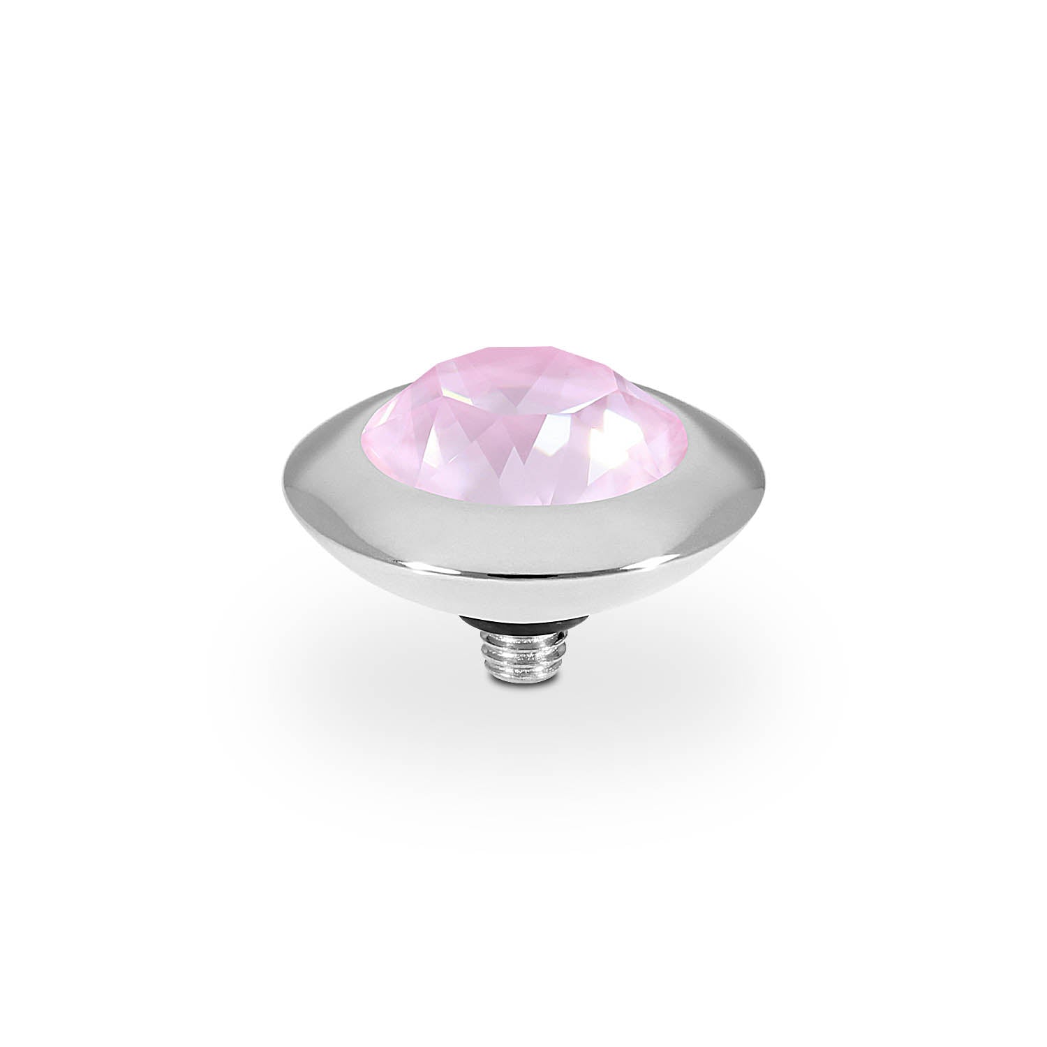 Tondo Top 0.51" - Silver crystal soft rose ignite