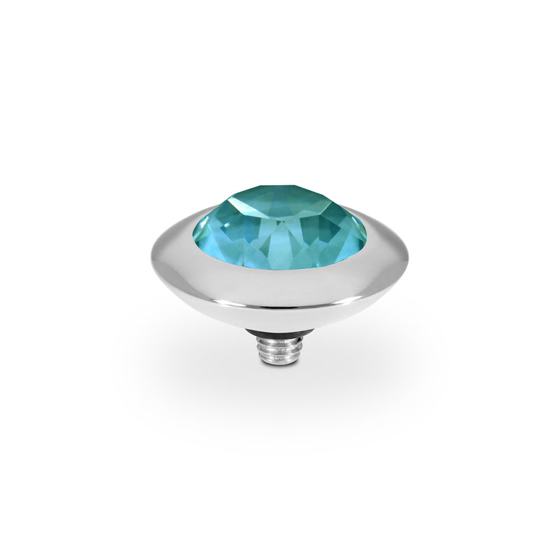 Tondo Top 0.51" - Silver Crystal Pine Green Ignite