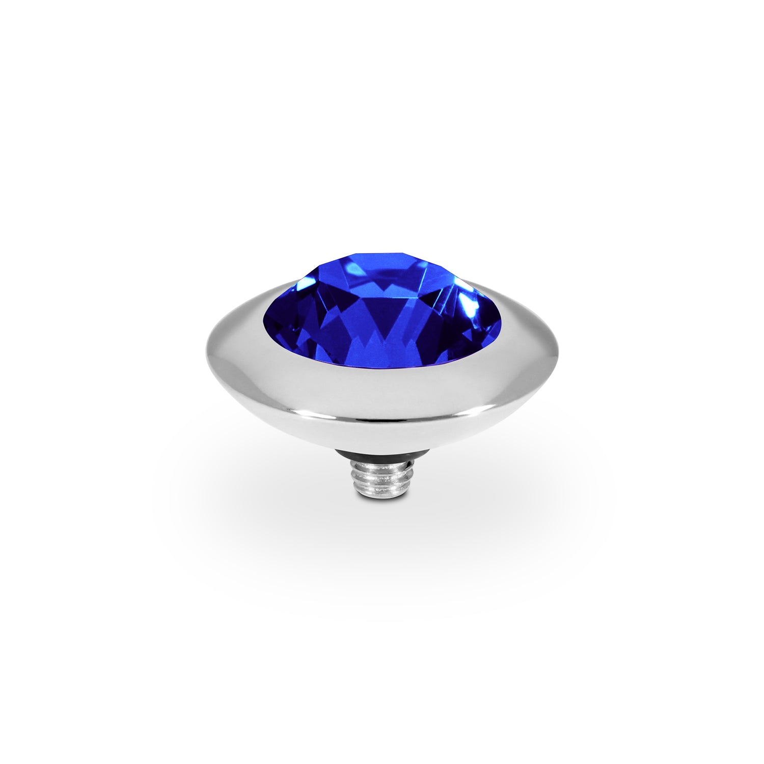 Tondo Top 0.51" - Silver ReCreated Dark Sapphire