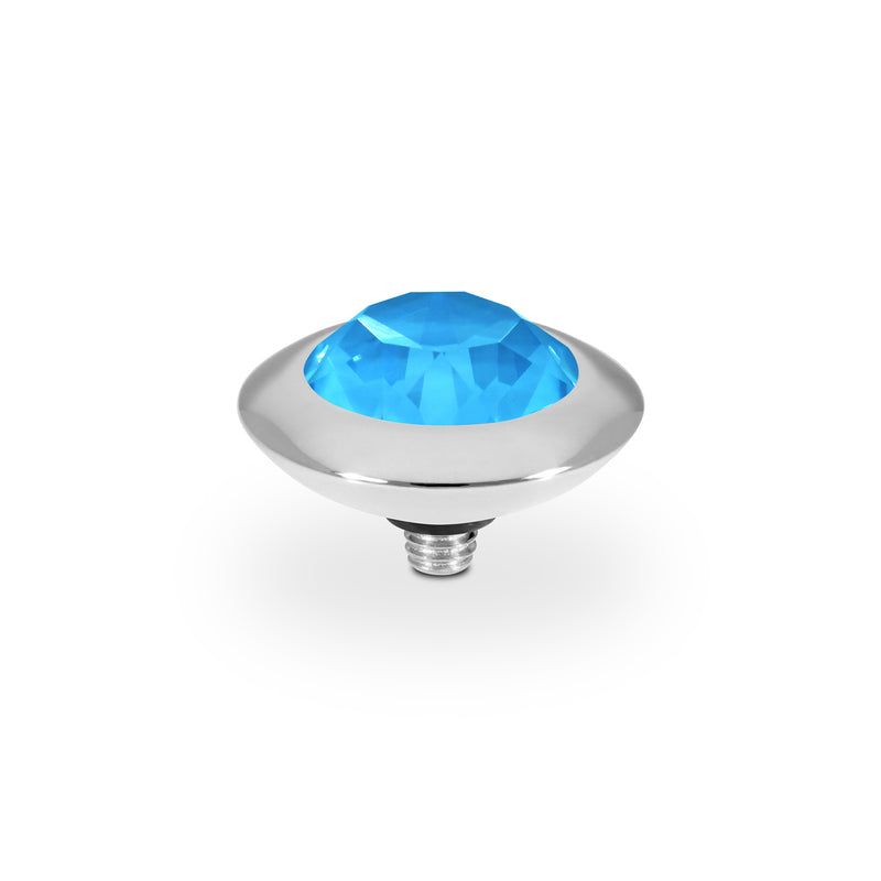 Tondo Top 0.51" - Silver Crystal Electric Blue Ignite