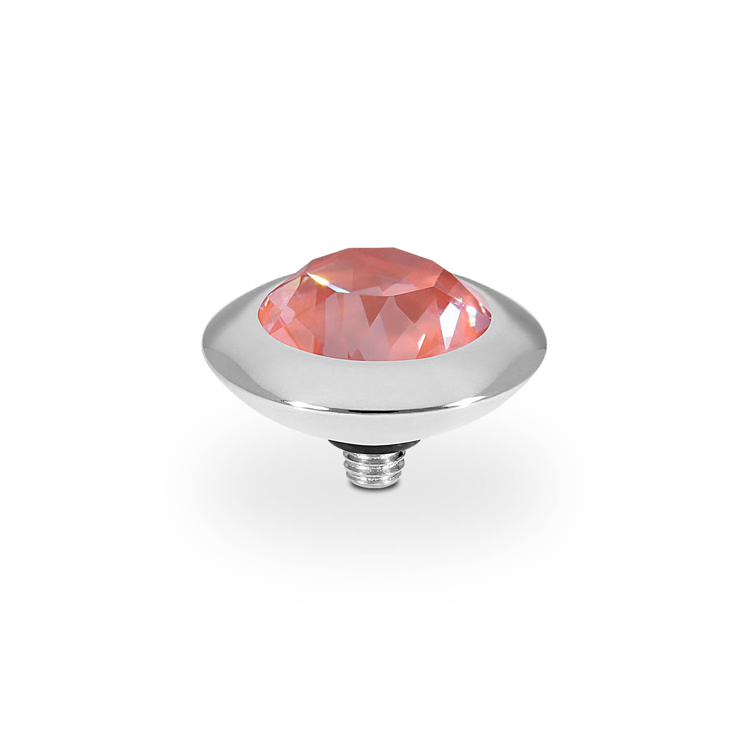 Tondo Top 0.51" - Silver crystal maroon ignite