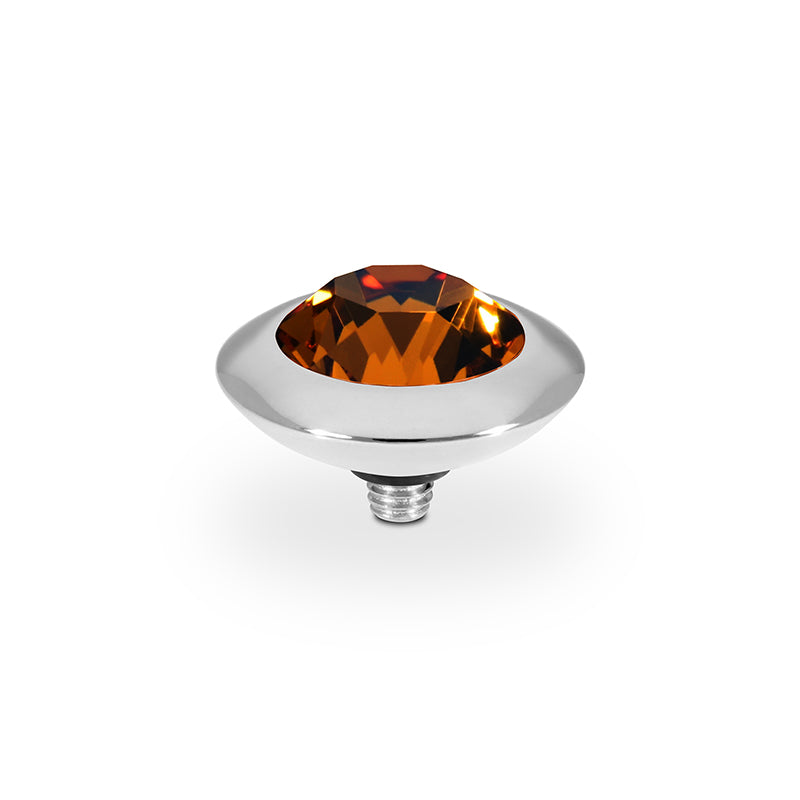 Tondo Top 0.51" - Silver Smoked Topaz