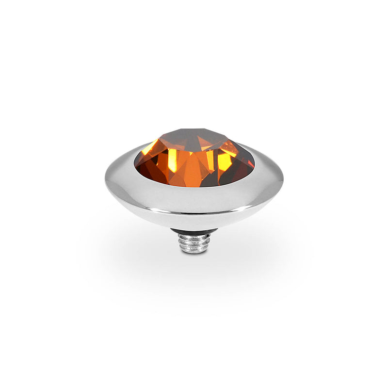Tondo Top 0.51" - Silver smoked amber