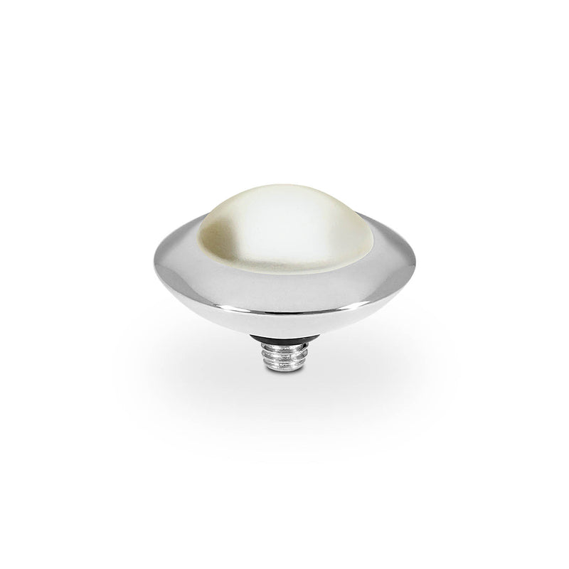 Tondo Top 0.51" - Silver cream pearl