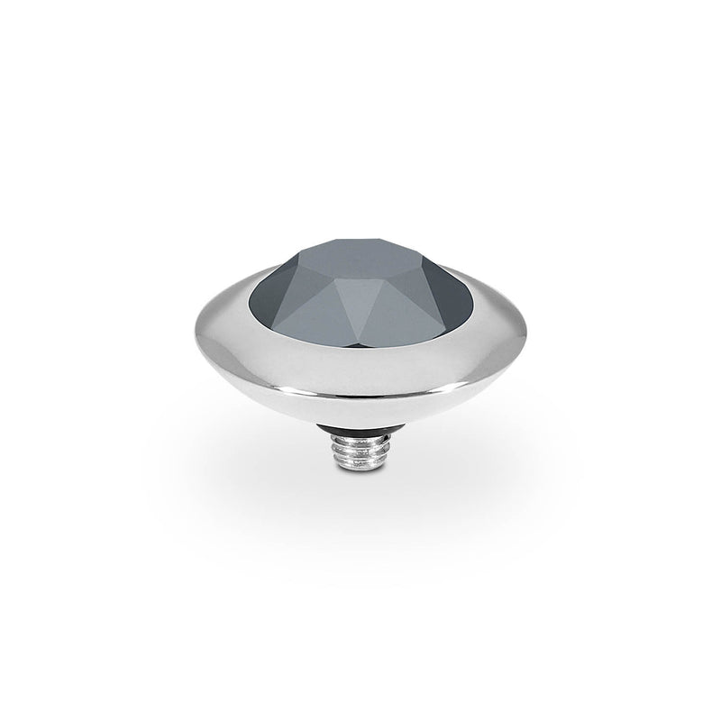 Tondo Top 0.51" - Silver jet hematite