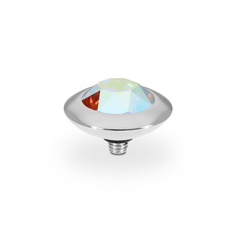 Tondo Top 0.51" - Silver crystal aurora boreale