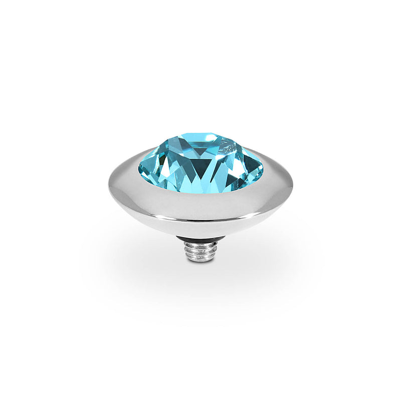 Tondo Top 0.51" - Silver Light Turquoise