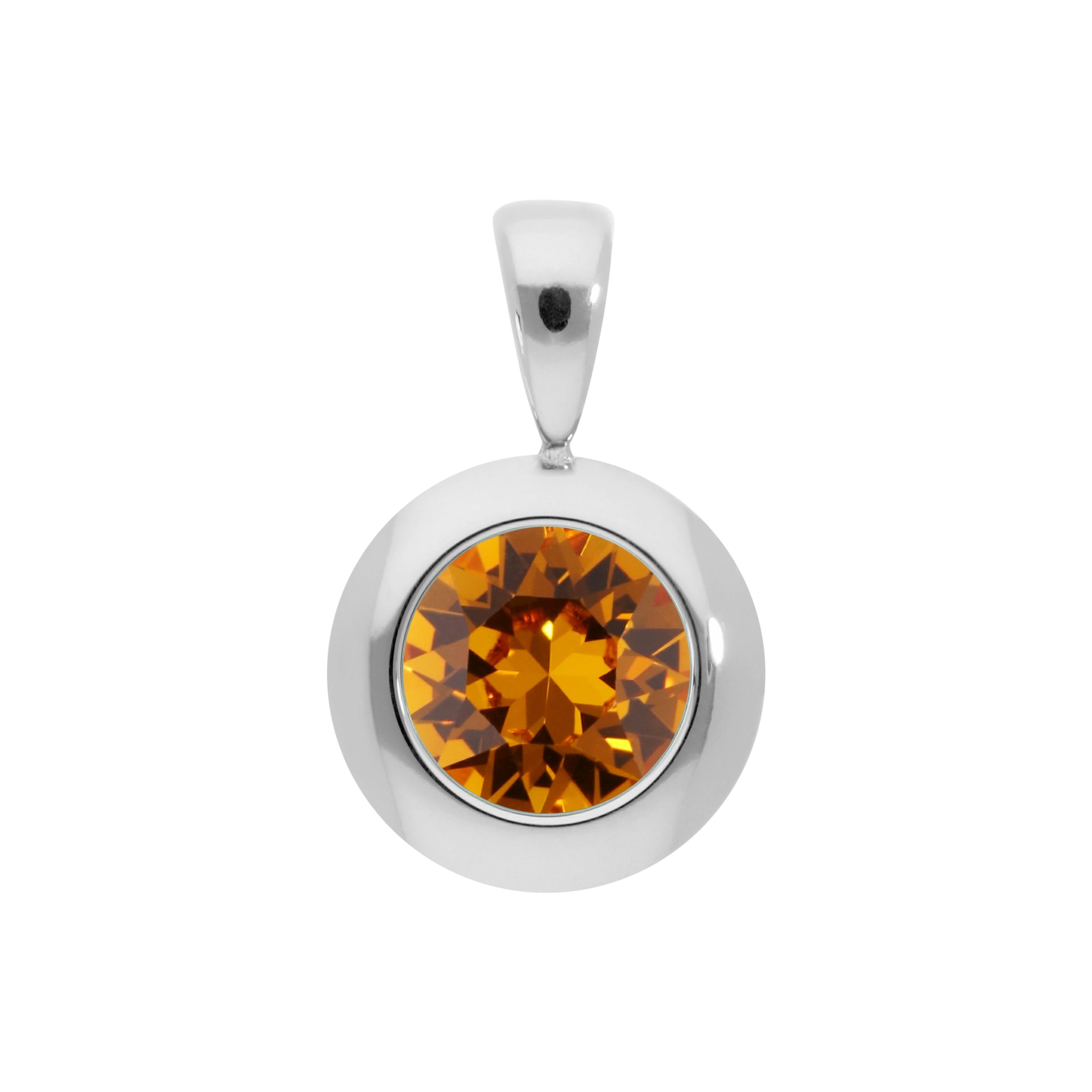 Tondo Pendant 0.51" - Silver Topaz