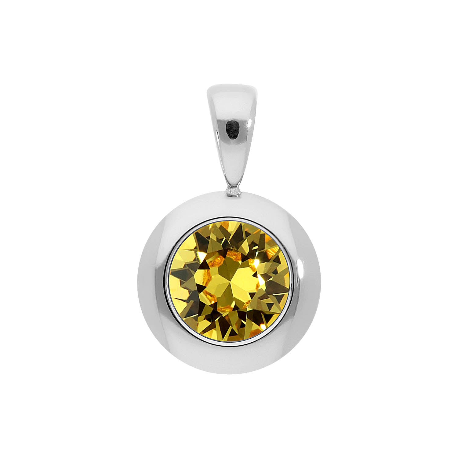 Tondo Pendant 0.51" - Silver light topaz