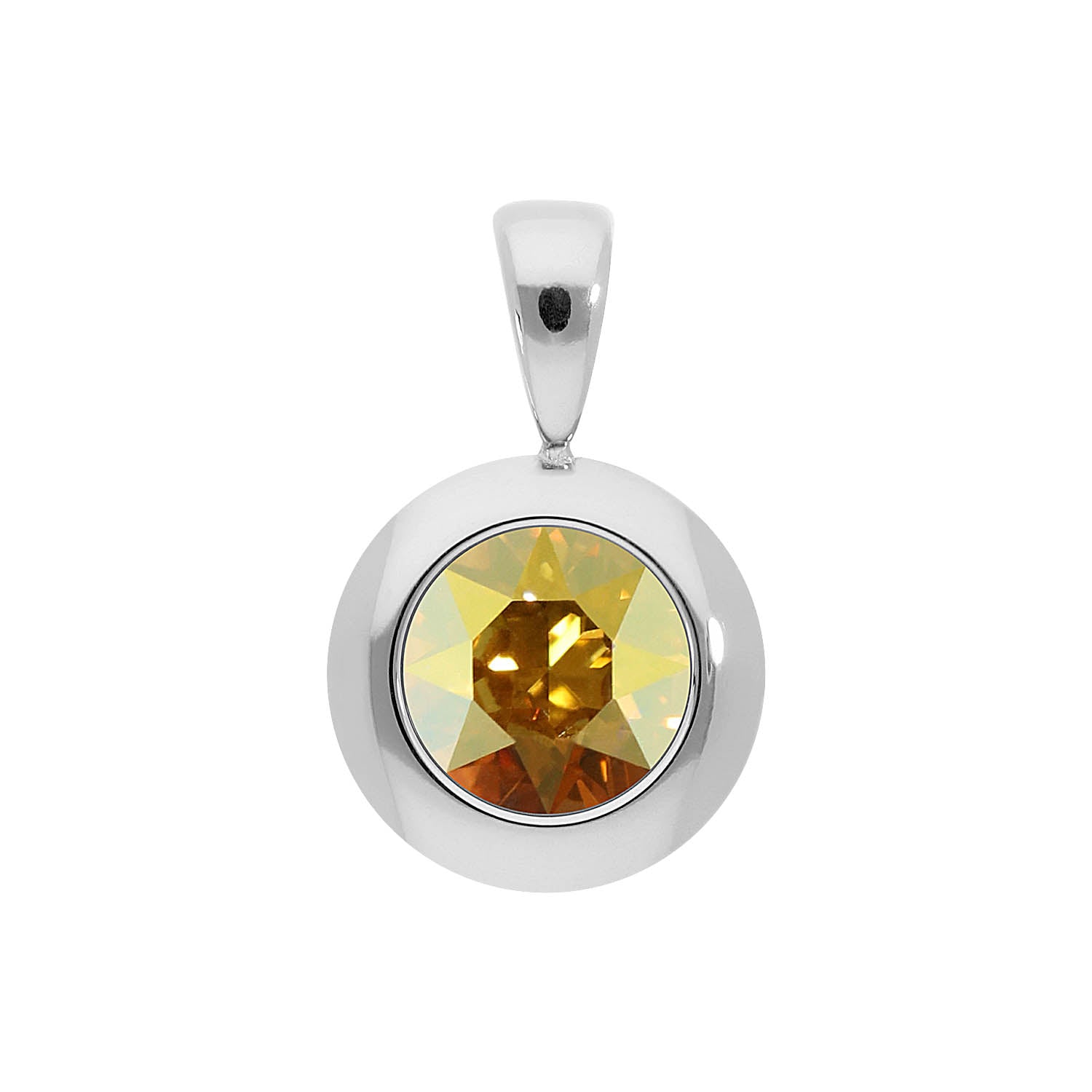 Tondo Pendant 0.51" - Silver metallic sunshine