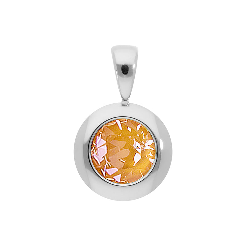 Tondo Pendant 0.51" - Silver Crystal Mango Ignite
