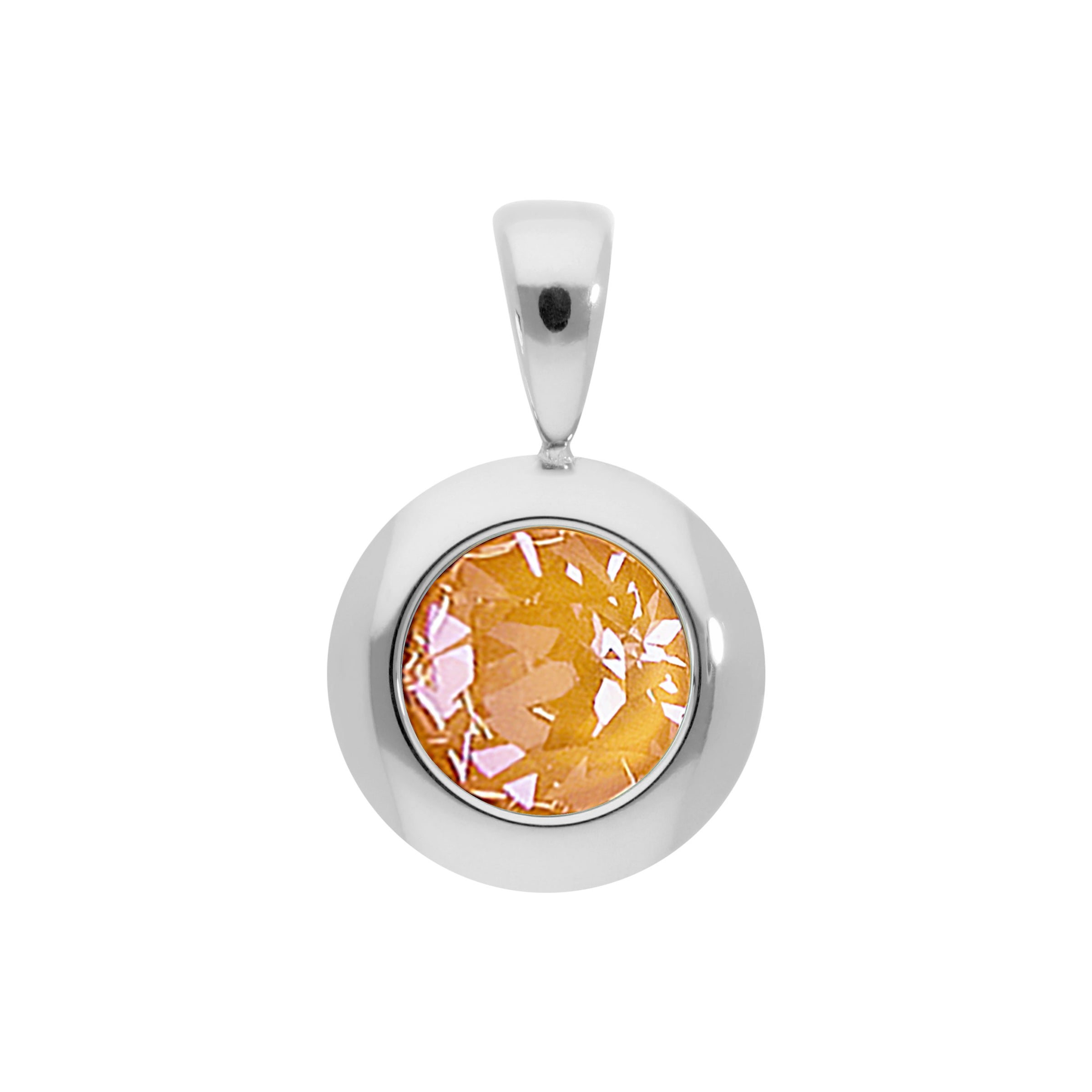 Tondo Pendant 0.51" - Silver Crystal Mango Ignite