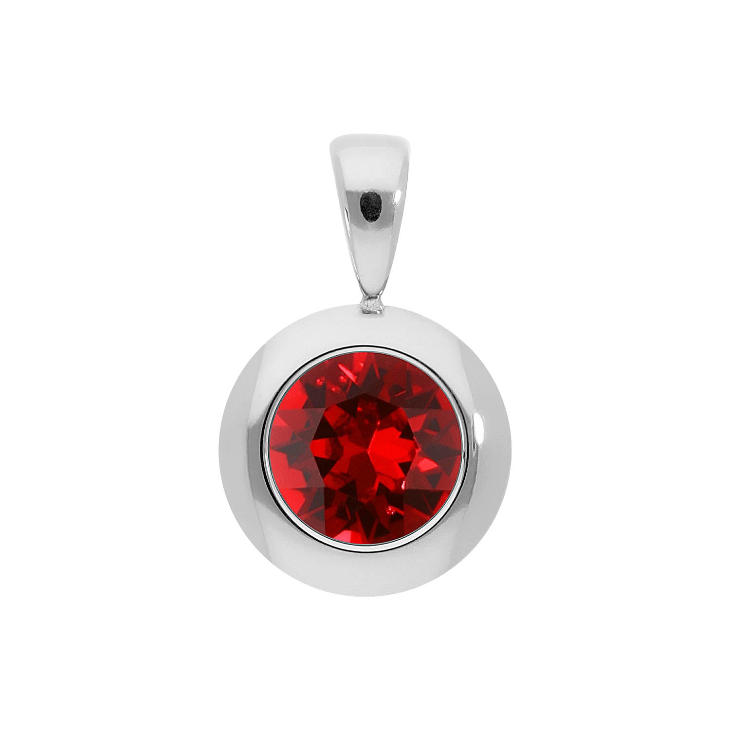 Tondo Pendant 0.51" - Silver scarlet