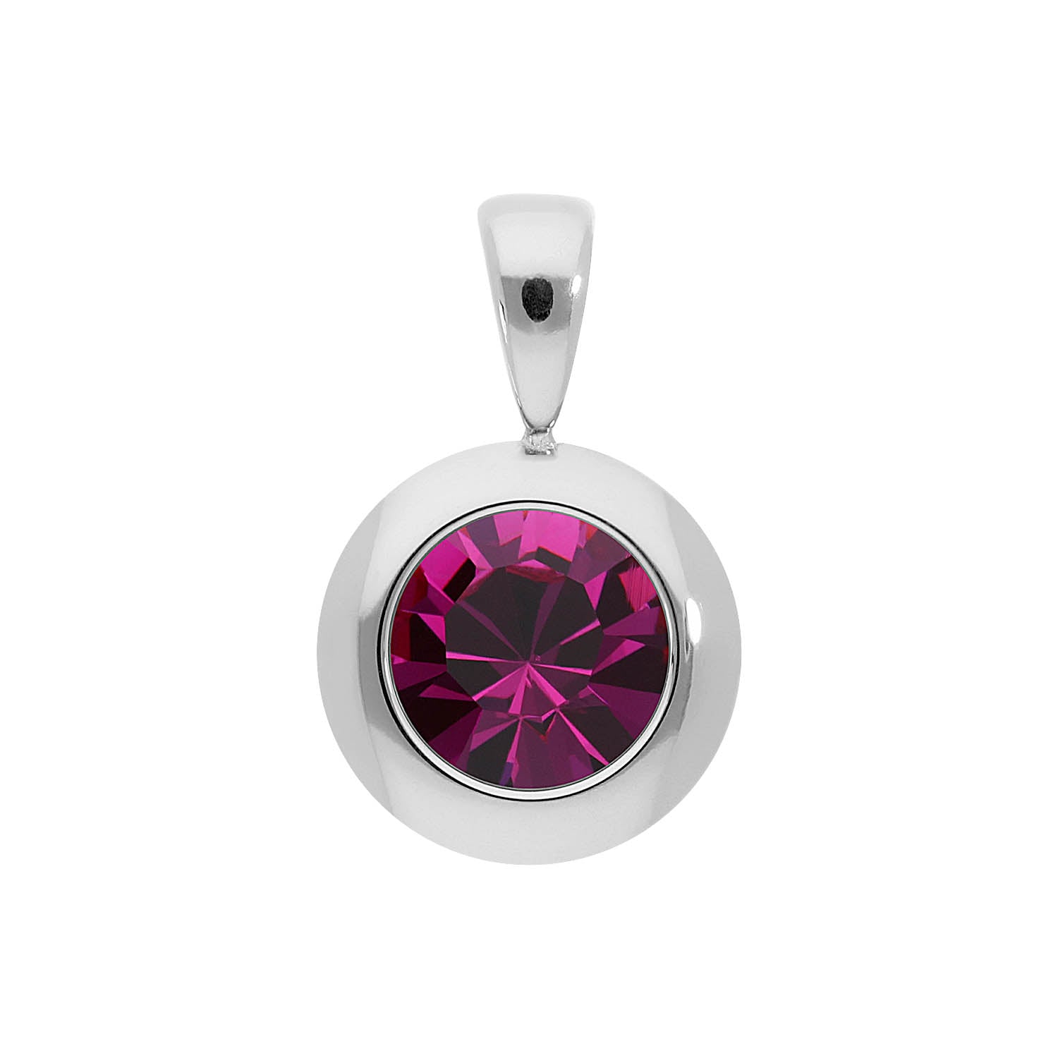 Tondo Pendant 0.51" - Silver fuchsia