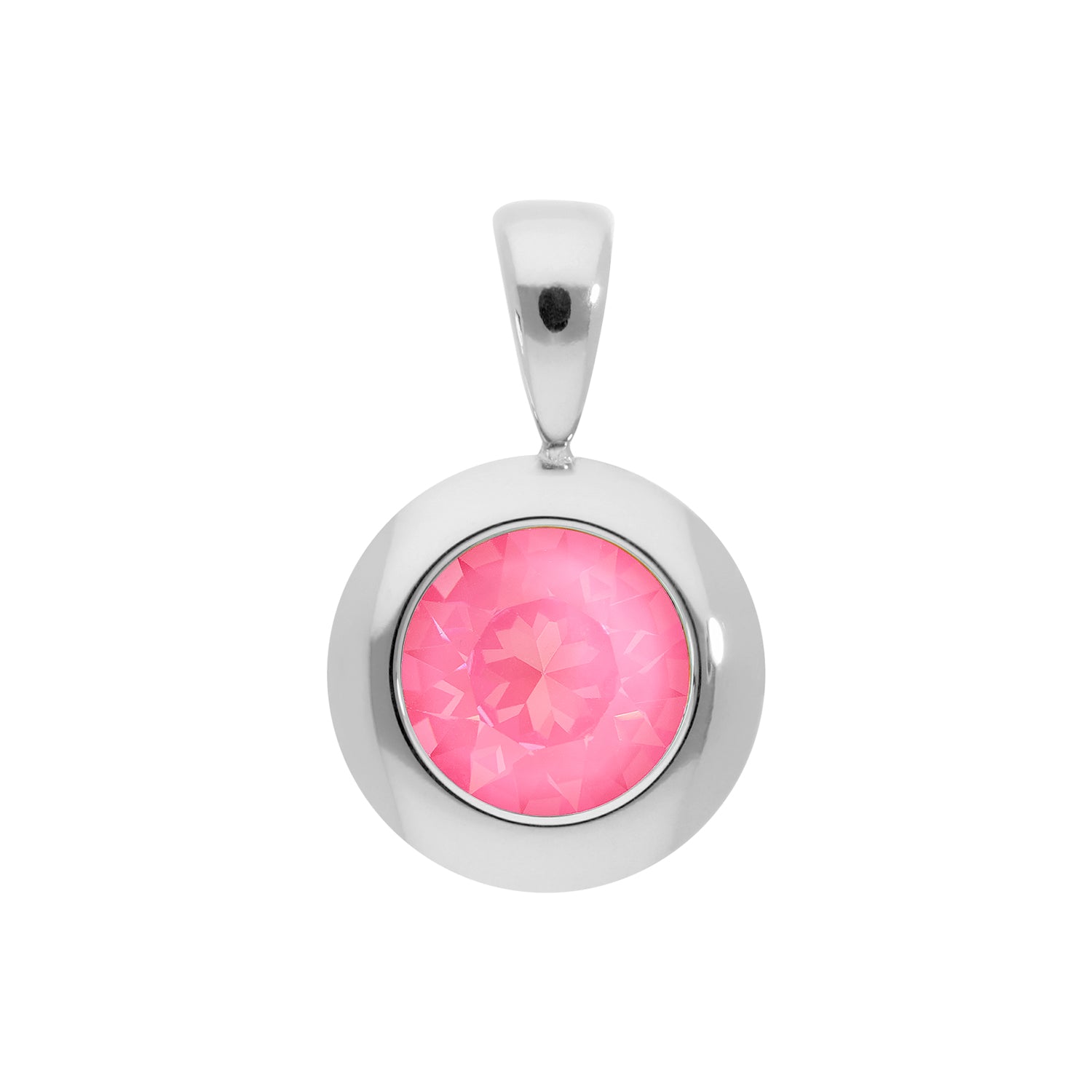 Tondo Pendant 0.51" - Silver Crystal Dahlia Ignite