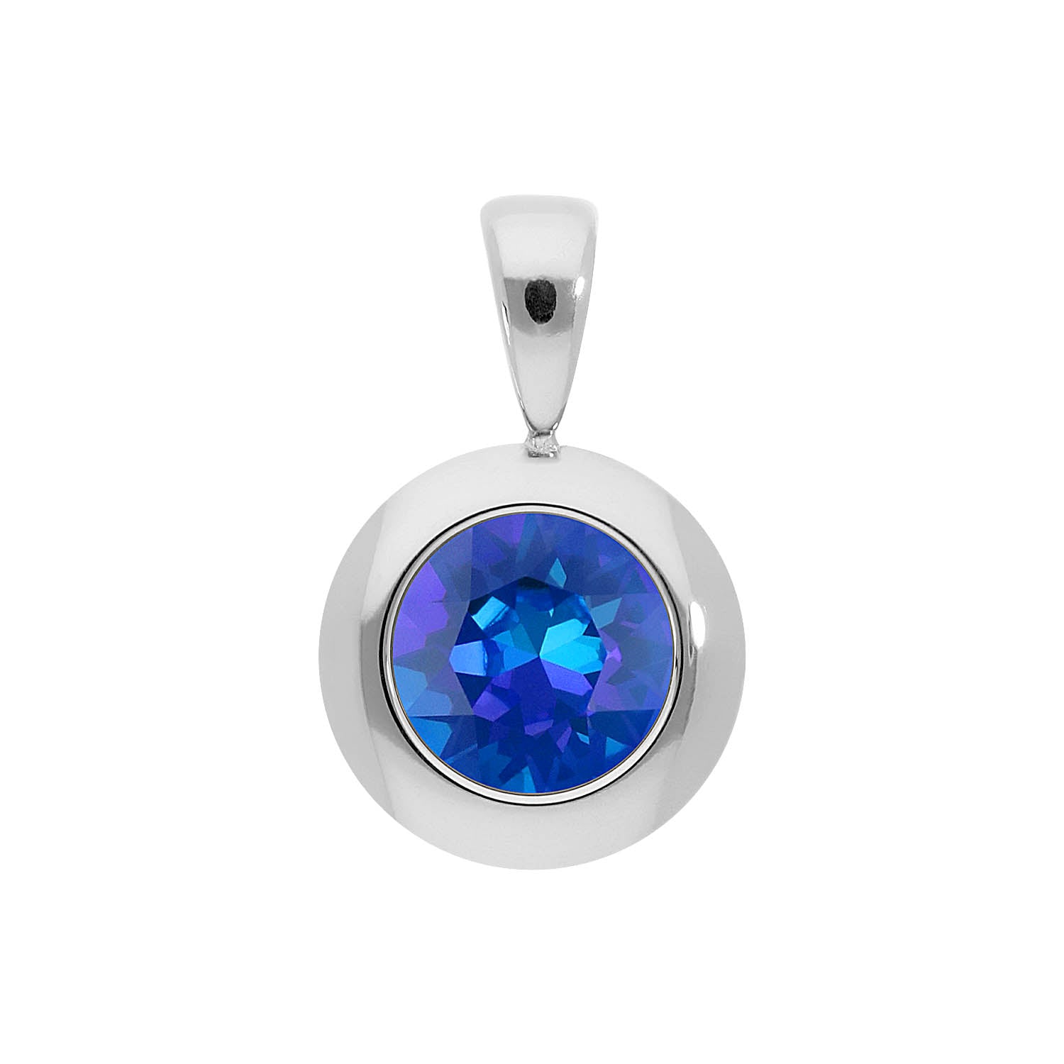 Tondo Pendant 0.51" - Silver royal blue delite
