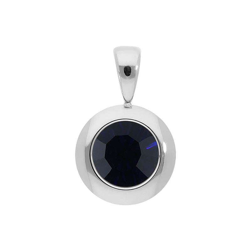 Tondo Pendant 0.51" - Silver Dark Indigo