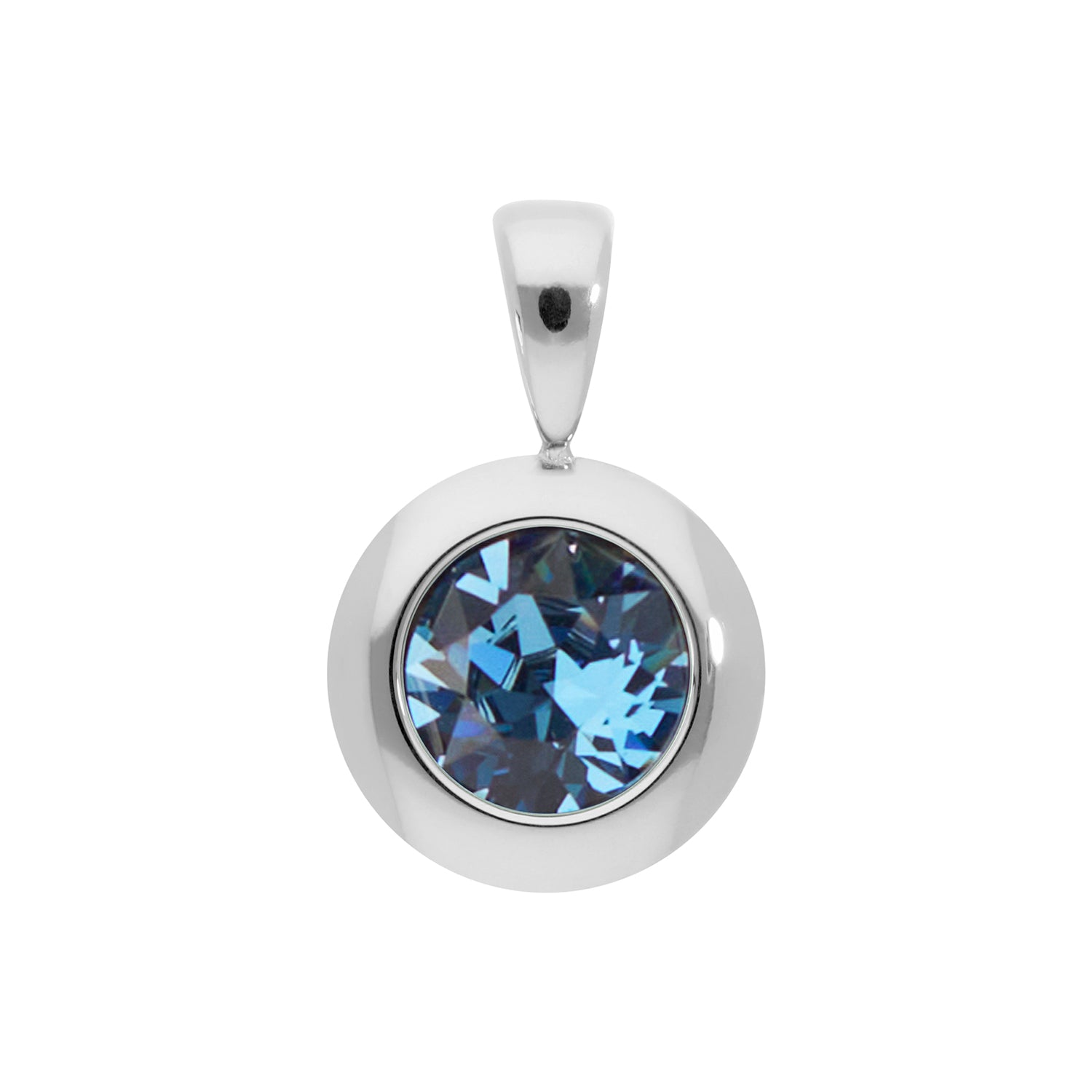 Tondo Pendant 0.51" - Silver Denim Blue