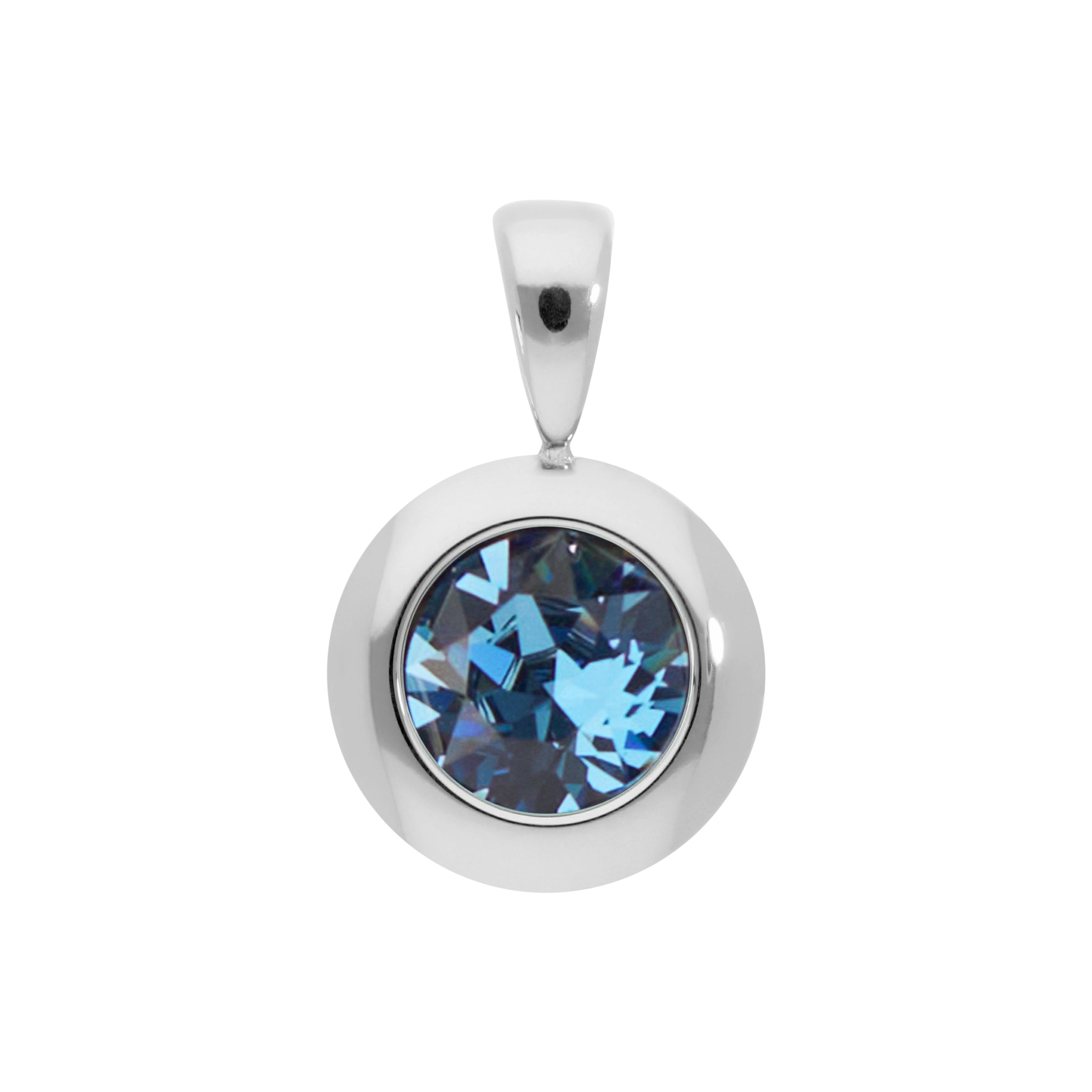 Tondo Pendant 0.51" - Silver Denim Blue