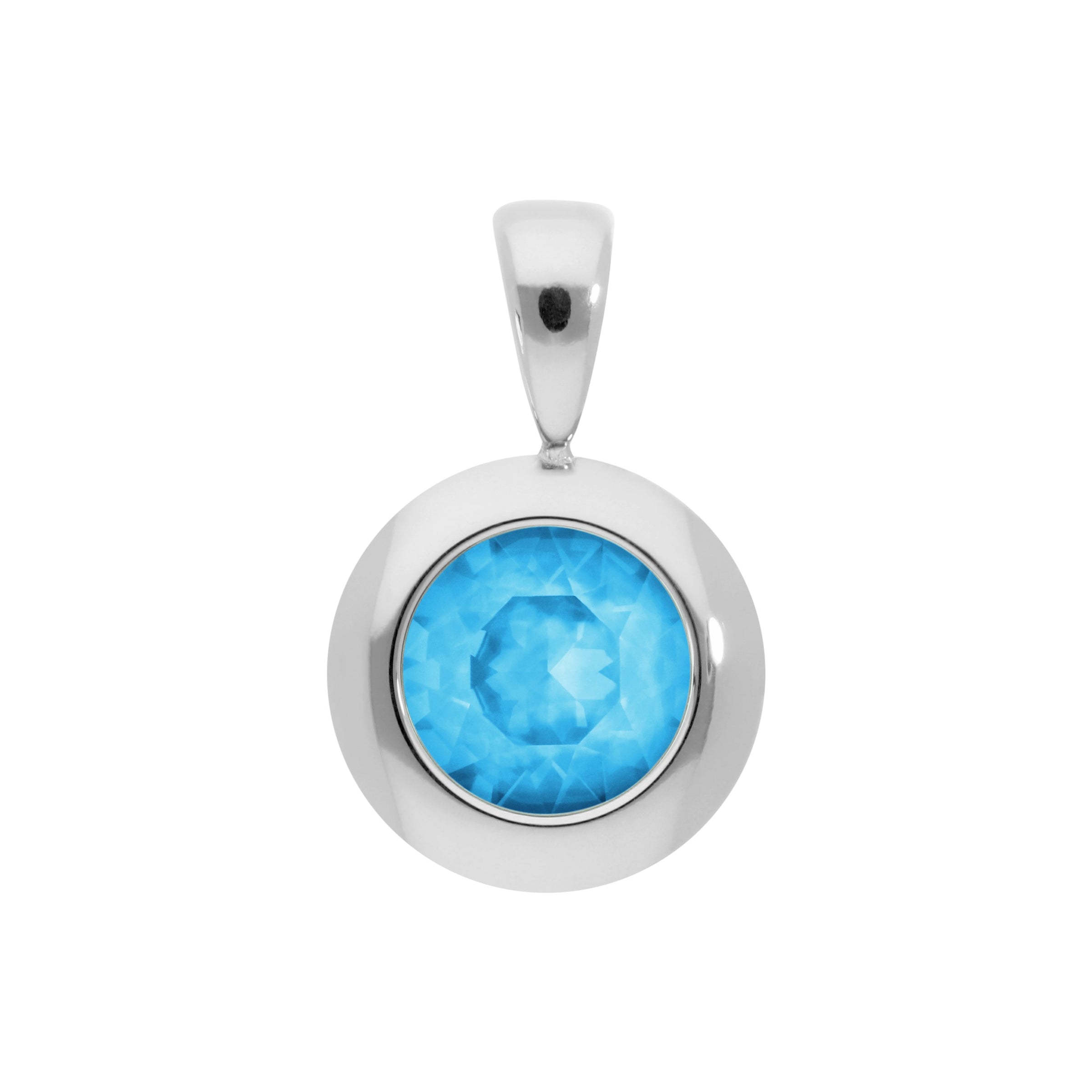 Tondo Pendant 0.51" - Silver Crystal Electric Blue Ignite