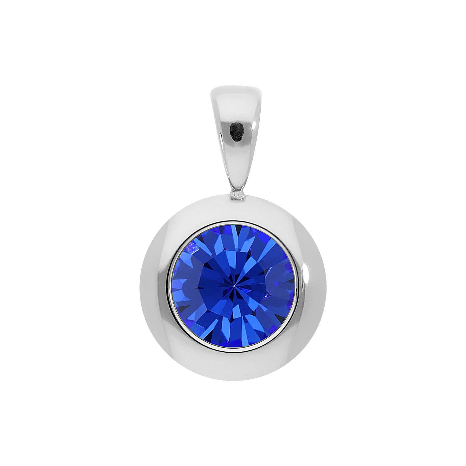 Tondo Pendant 0.51" - Silver sapphire
