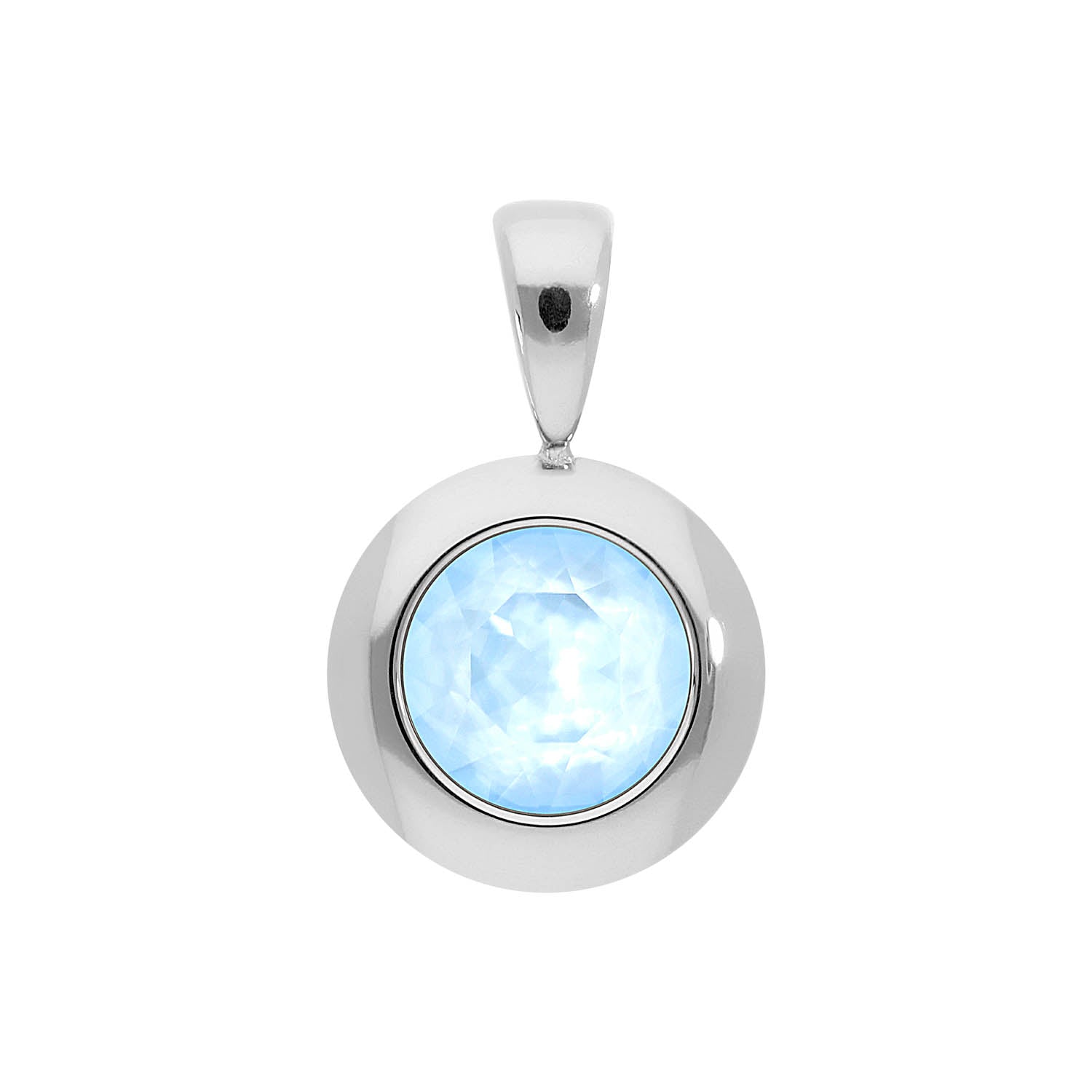 Tondo Pendant 0.51" - Silver crystal sky ignite