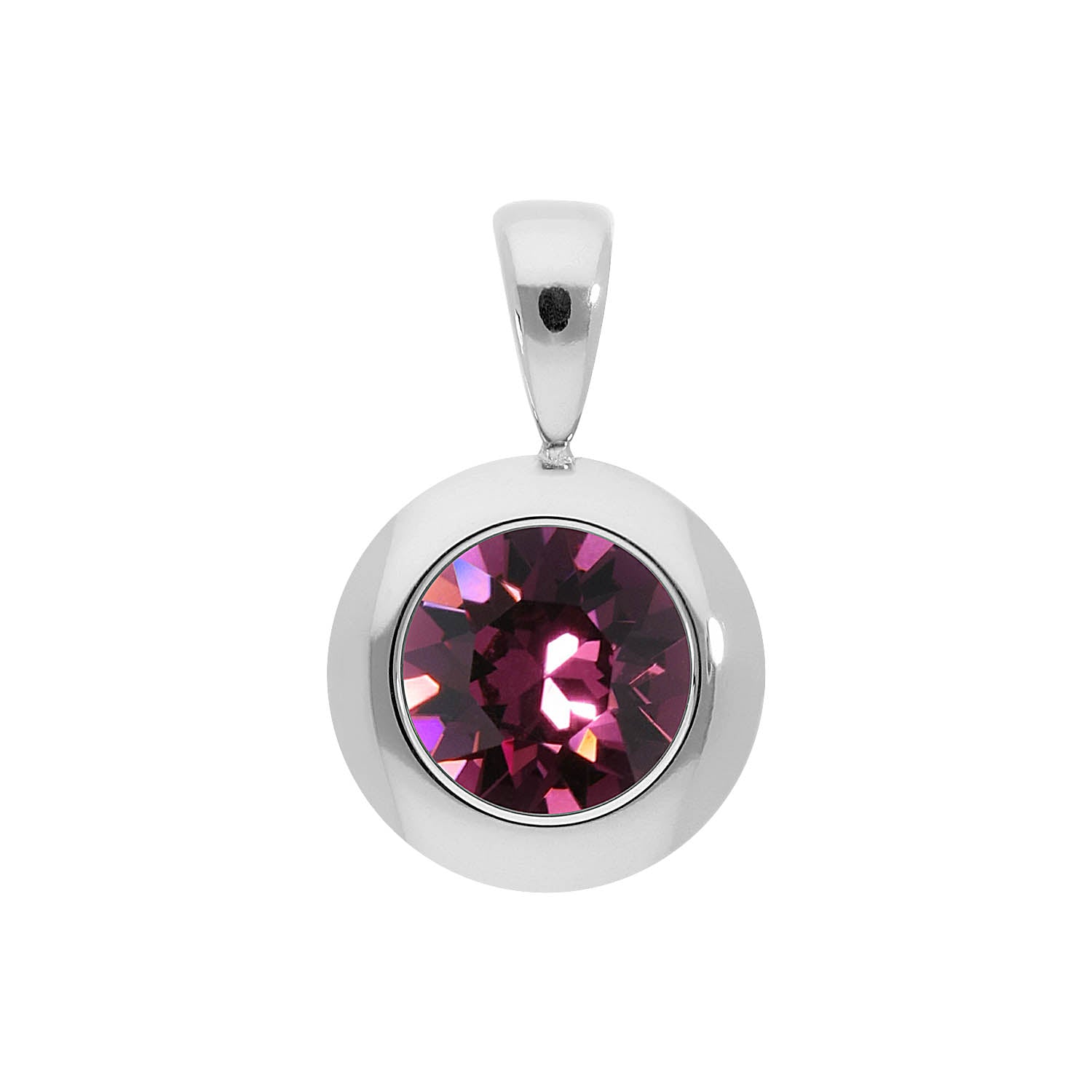 Tondo Pendant 0.51" - Silver amethyst