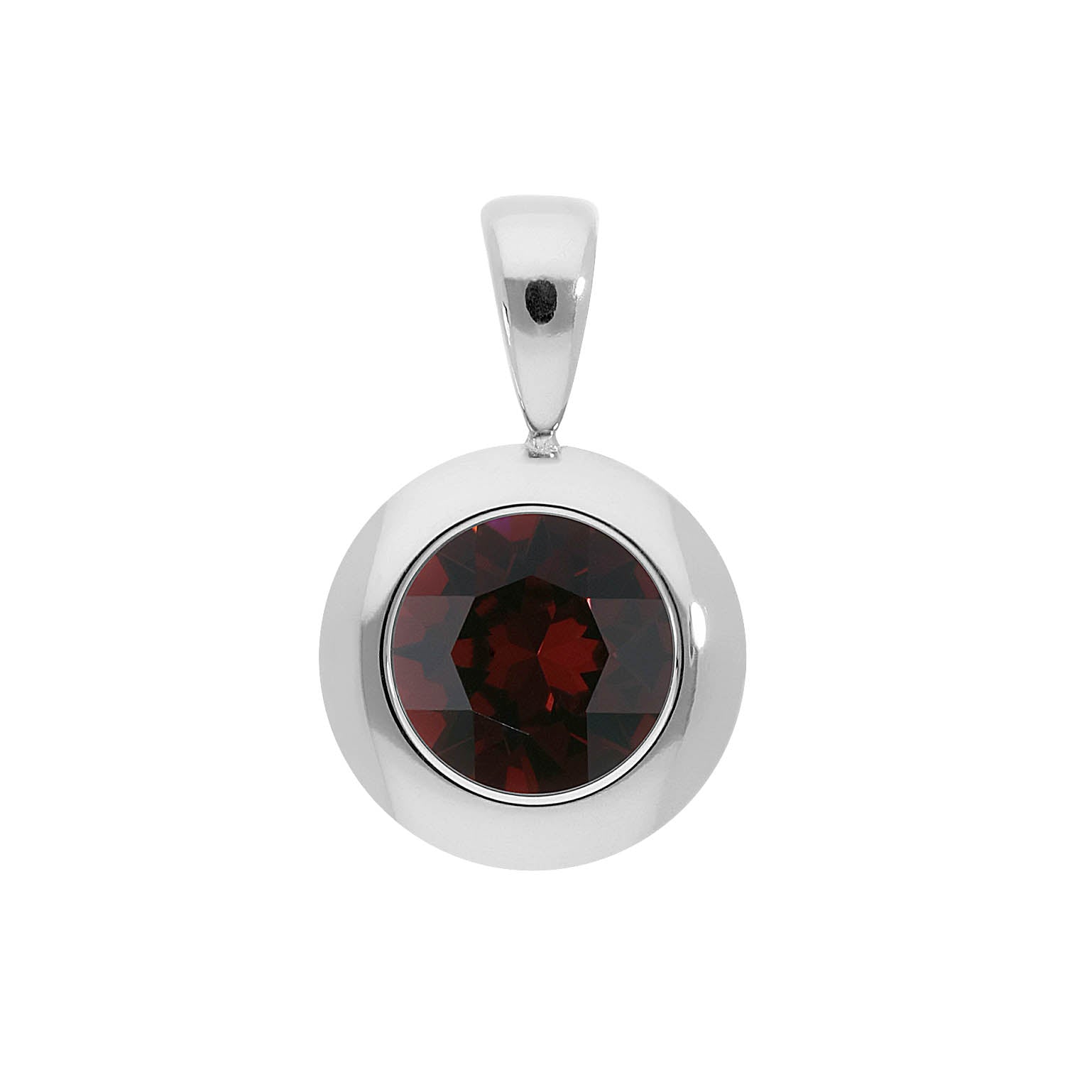 Tondo Pendant 0.51" - Silver Burgundy