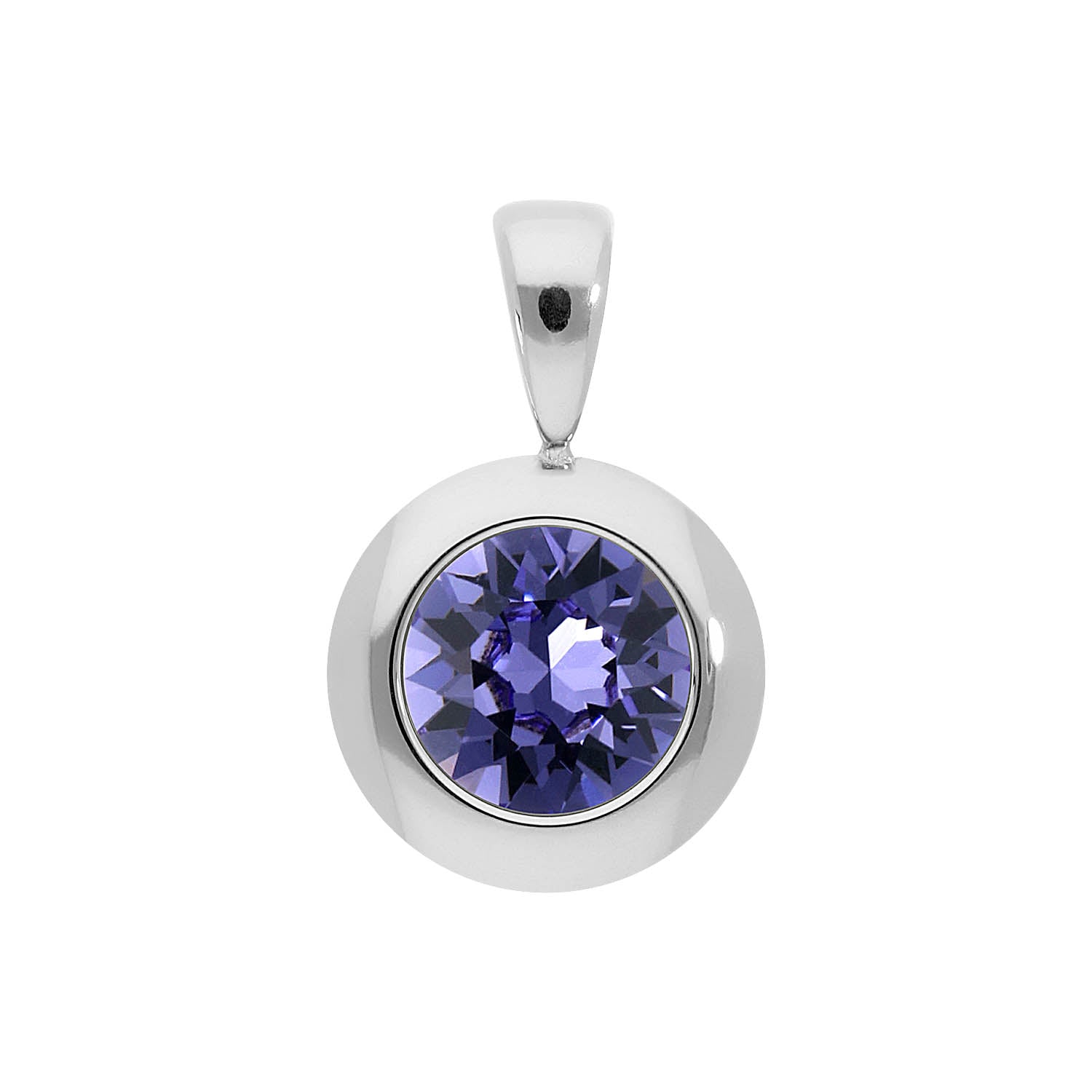 Tondo Pendant 0.51" - Silver tanzanite