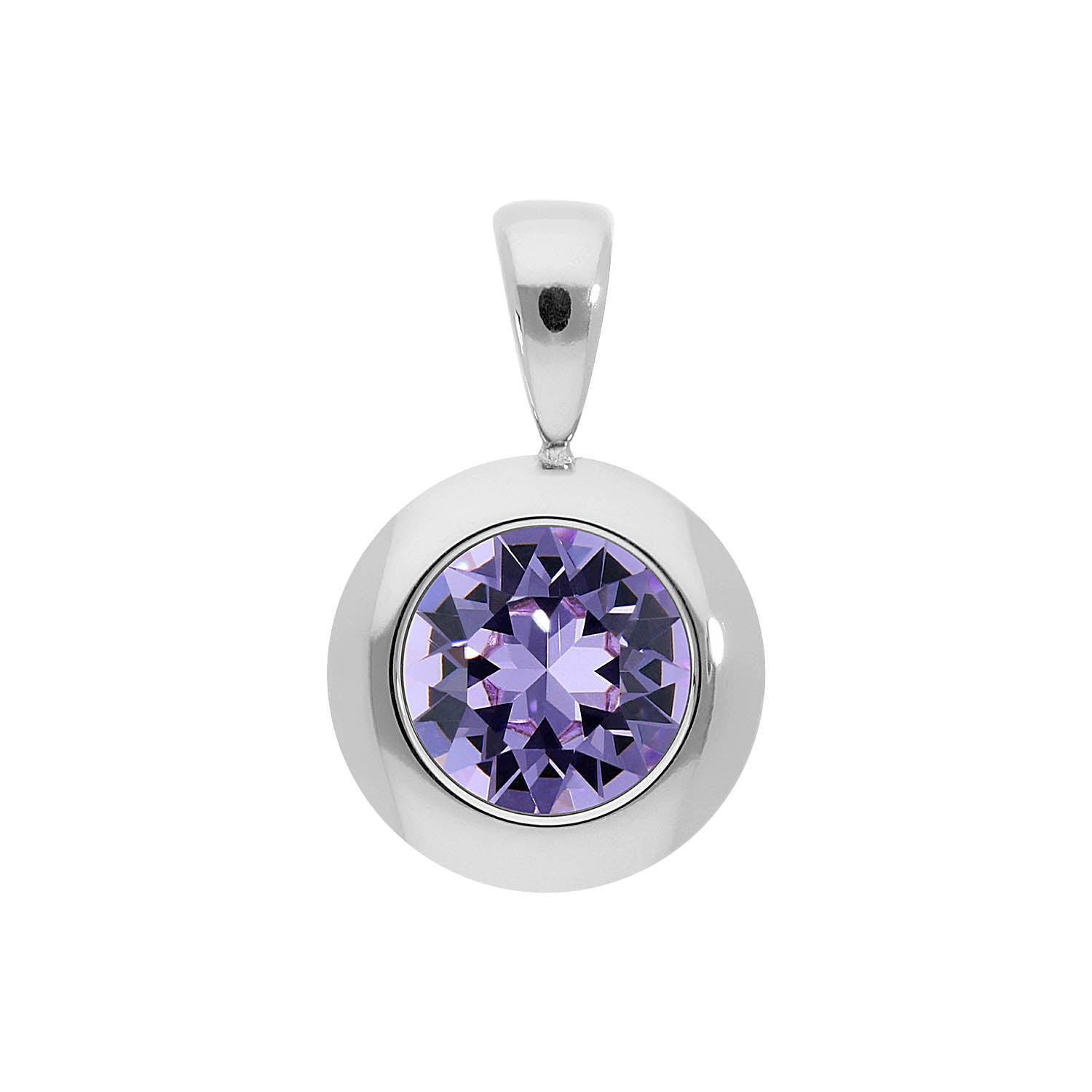 Tondo Pendant 0.51" - Silver Violet