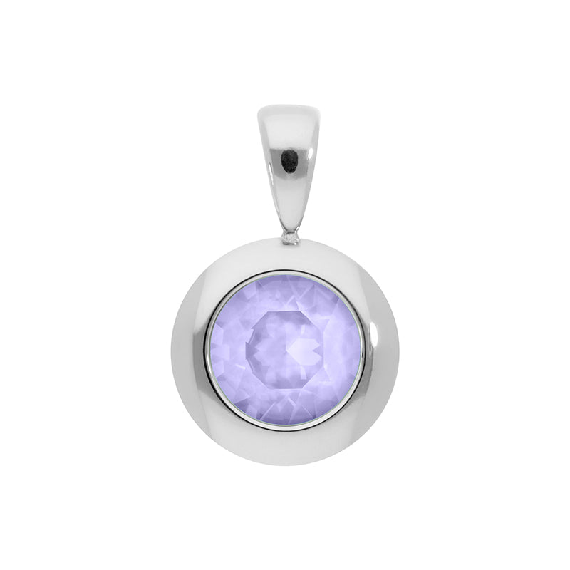 Tondo Pendant 0.51" - Silver Crystal Purple Ignite