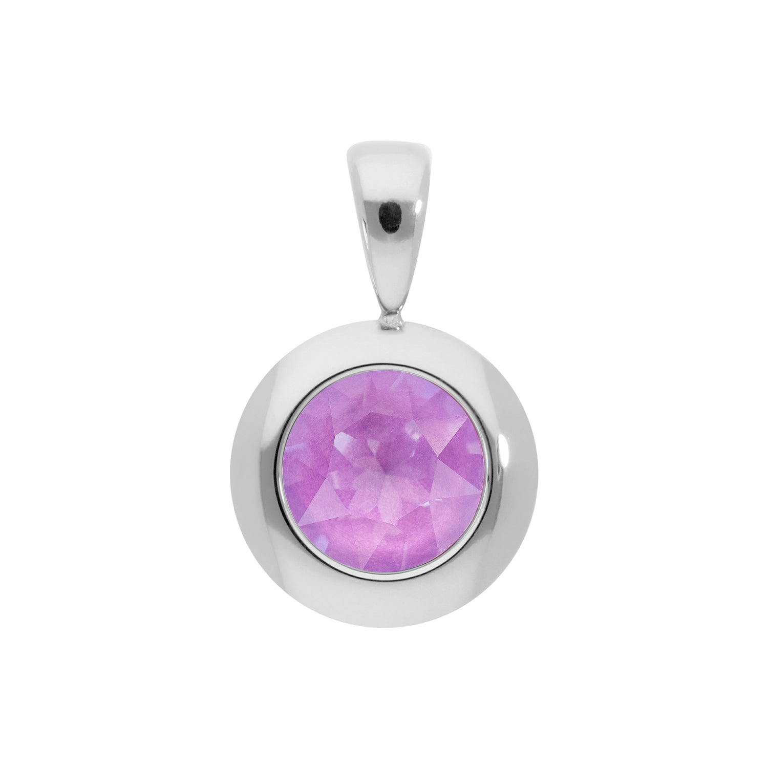 Tondo Pendant 0.51" - Silver Crystal Electric Violet Ignite