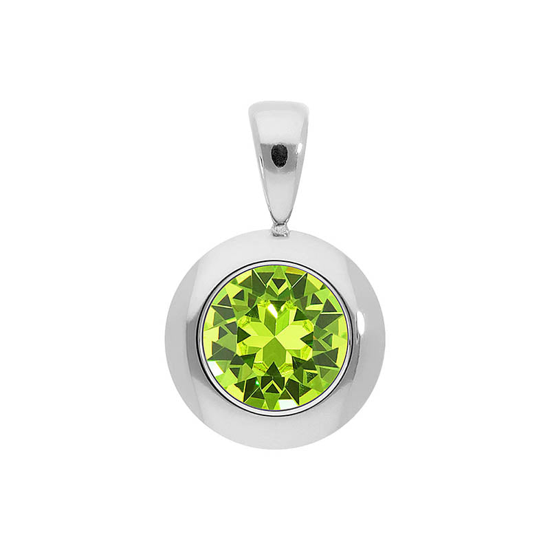 Tondo Pendant 0.51" - Silver Citrus Green