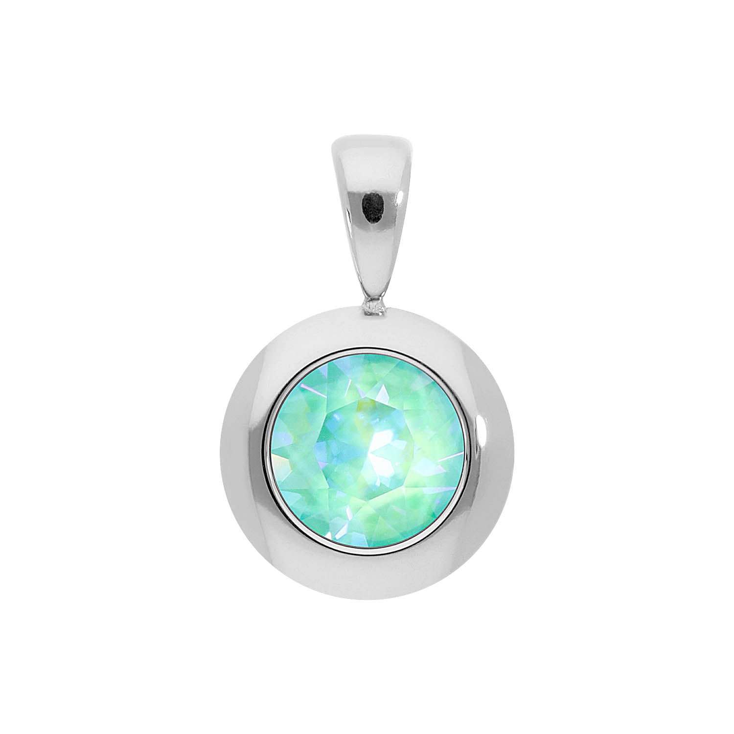 Tondo Pendant 0.51" - Silver silky sage delite