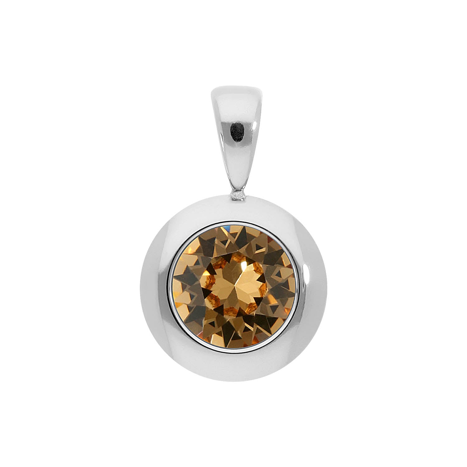 Tondo Pendant 0.51" - Silver light colorado topaz