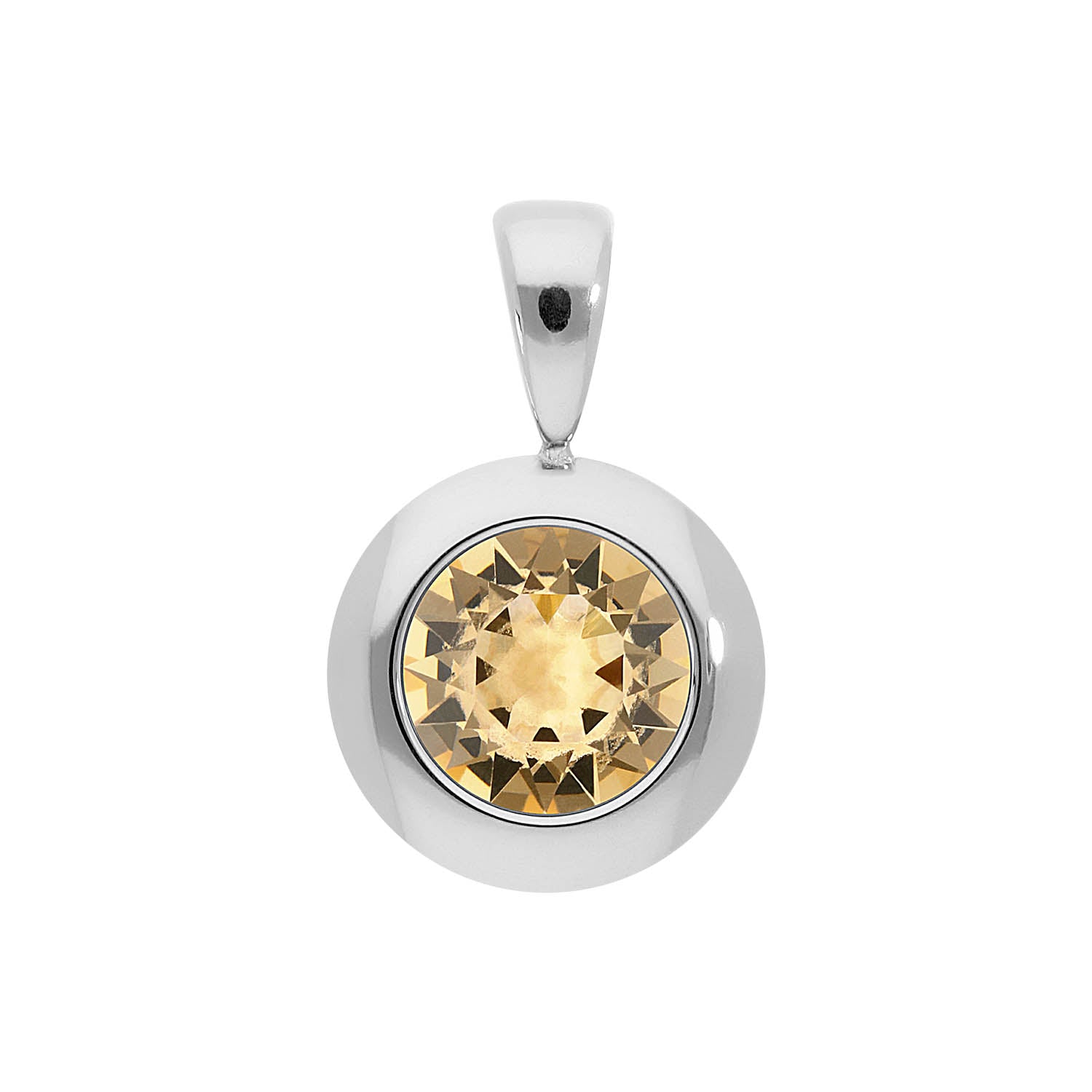 Tondo Pendant 0.51" - Silver light colorado topaz ignite