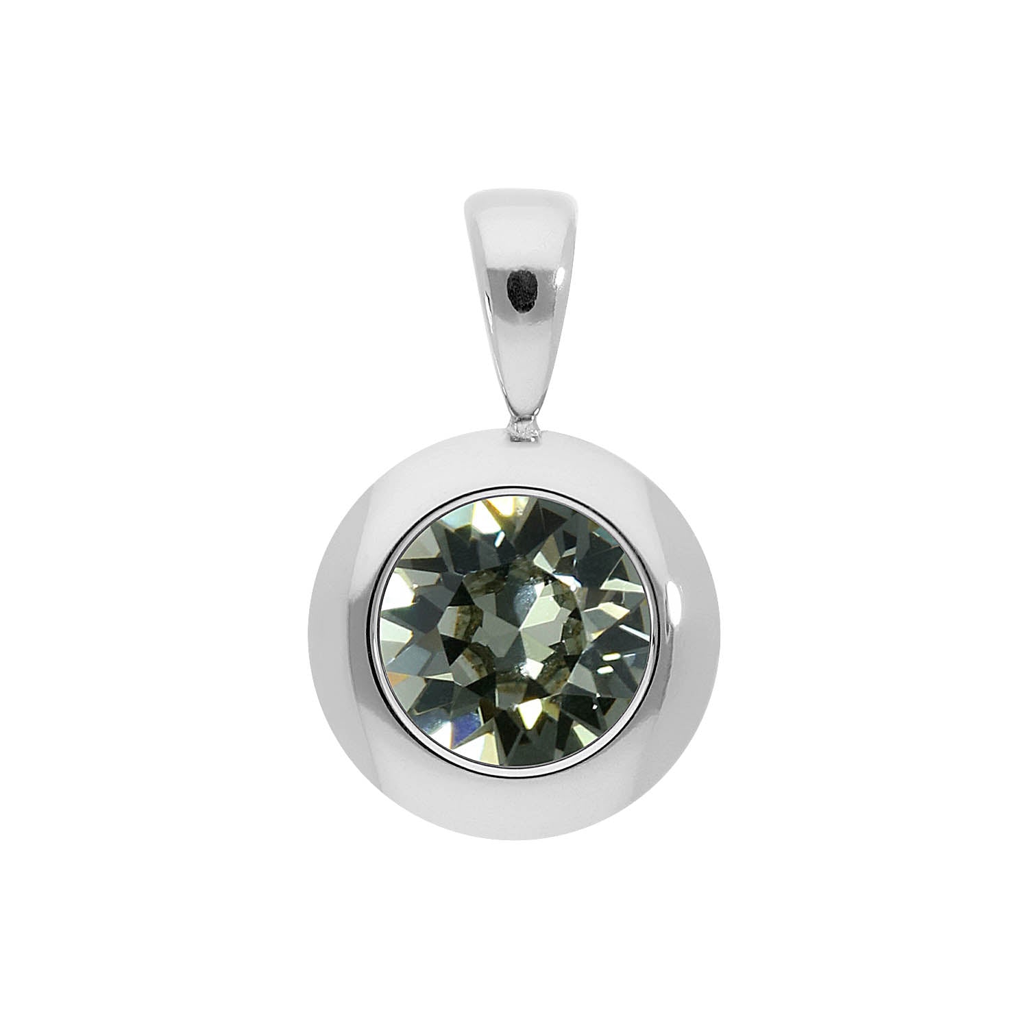 Tondo Pendant 0.51" - Silver black diamond